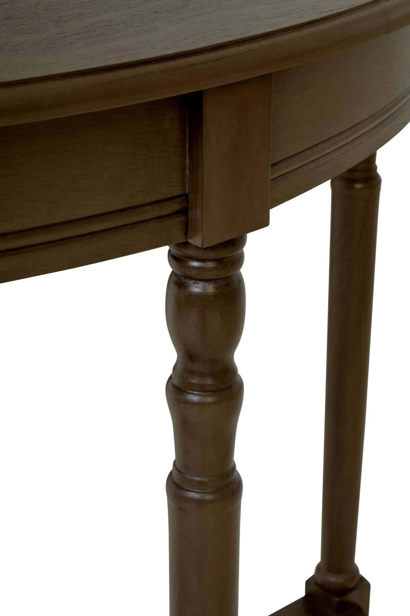 Heritage Dark Brown Half Moon Wooden Console Table - Tables, photo 6 of 8