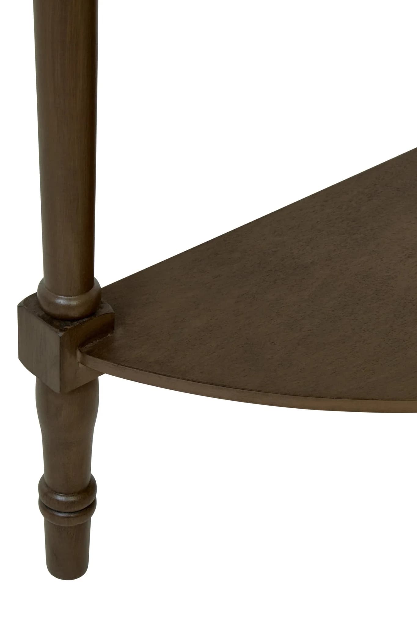 Heritage Dark Brown Half Moon Wooden Console Table - Tables, photo 5 of 8