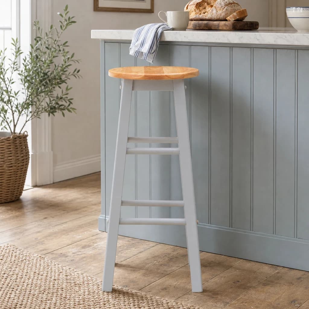 Chester Natural and Grey Wood Bar or Kitchen Stool - Seating, photo 1 of 4