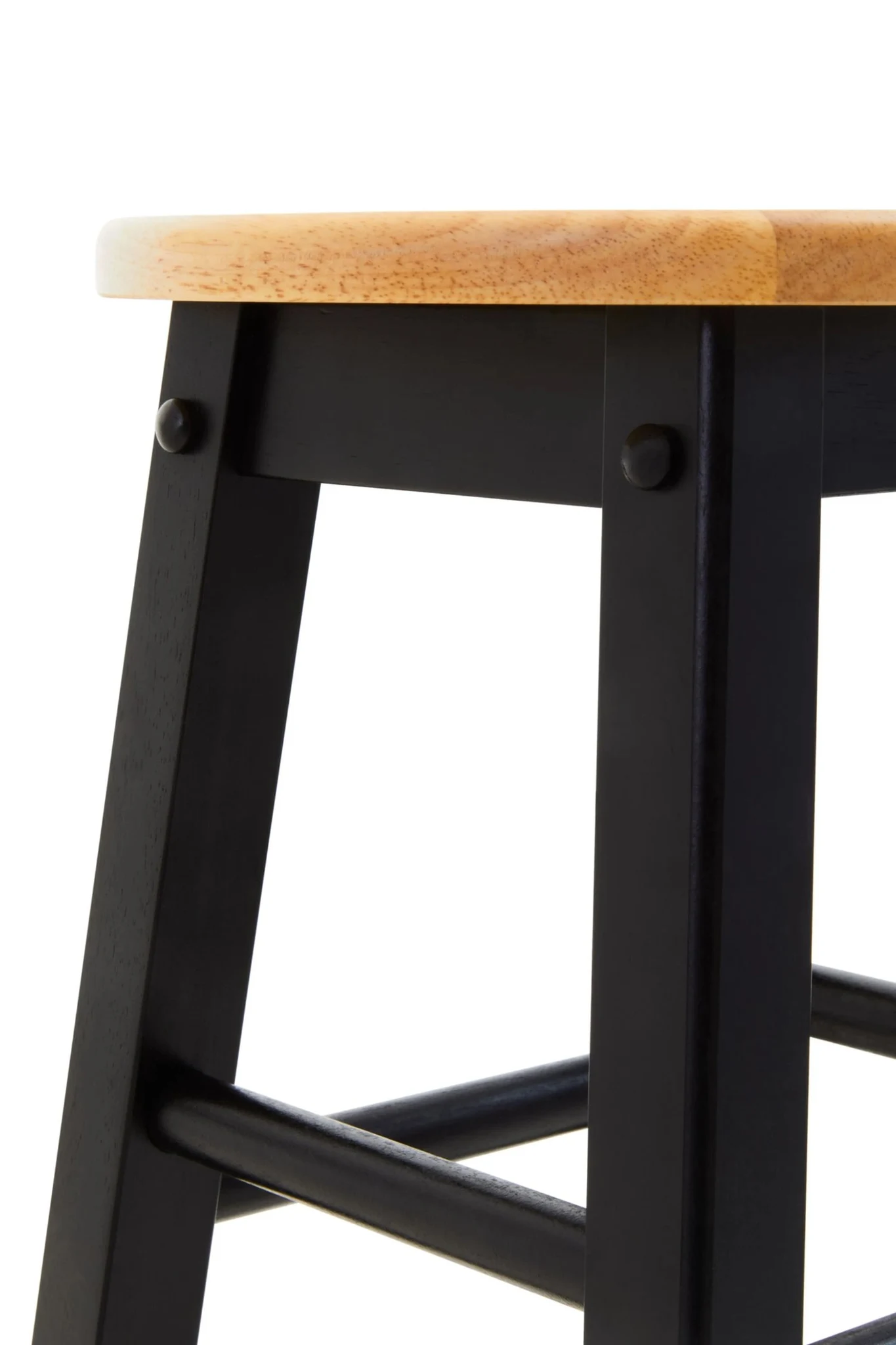 Chester Black and Natural Wood Kitchen or Bar Stool - Seating, photo 4 of 5