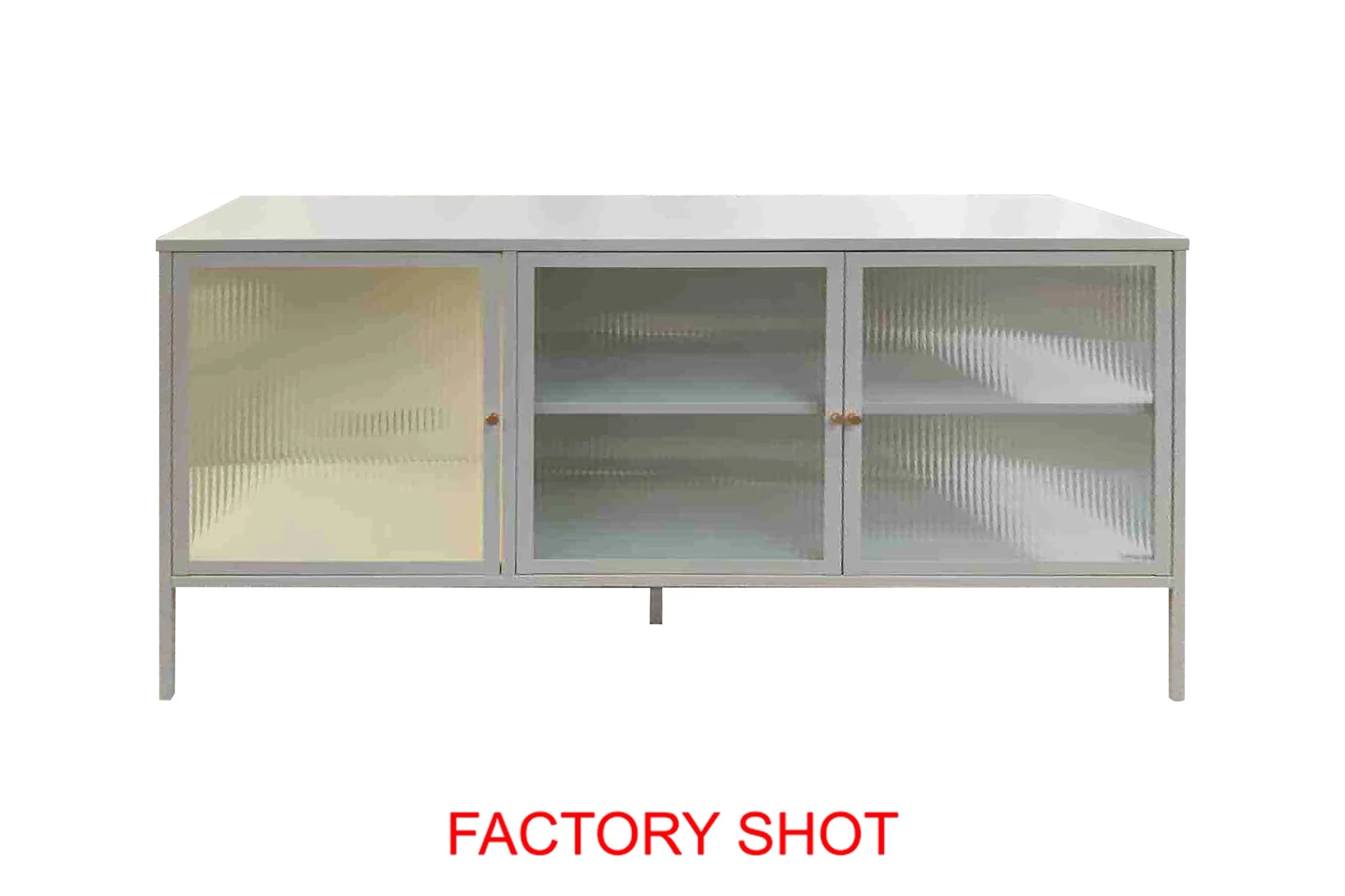 Addison Warm White Metal Fluted Glass Door Sideboard - Bookcases & shelving, photo 2 of 2
