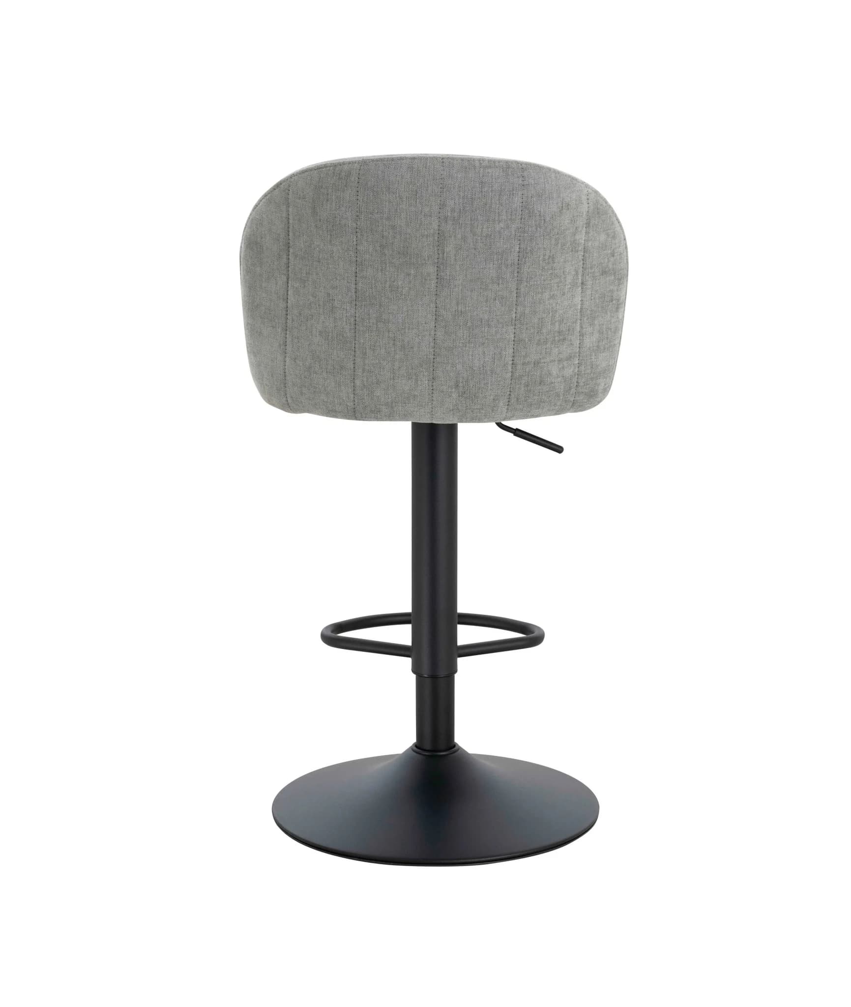 Maxwell Set of 2 Light Grey Textured Fabric Curved Bar Chairs - Seating, photo 4 of 8
