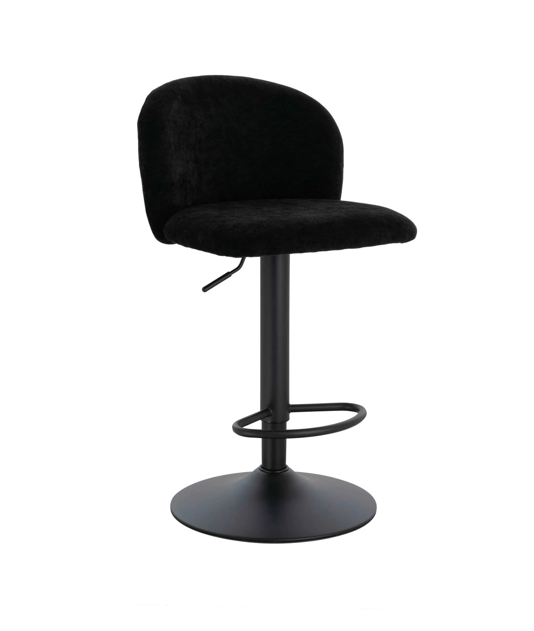 Maxwell Set of 2 Black Textured Fabric Curved Bar Chairs - Seating, photo 7 of 8