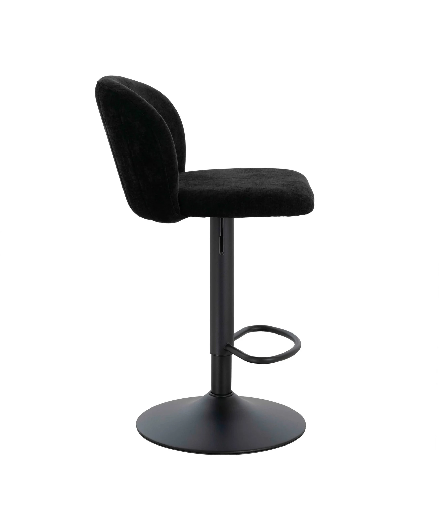 Maxwell Set of 2 Black Textured Fabric Curved Bar Chairs - Seating, photo 3 of 8