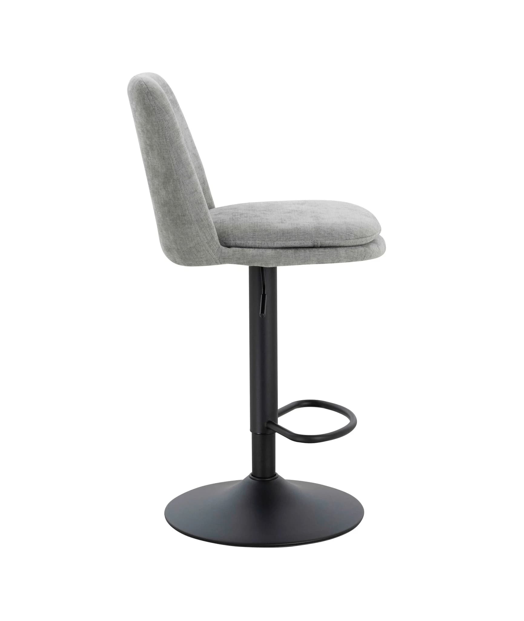 Maxwell Set of 2 Light Grey Textured Fabric Cushioned Bar Chairs - Seating, photo 6 of 8