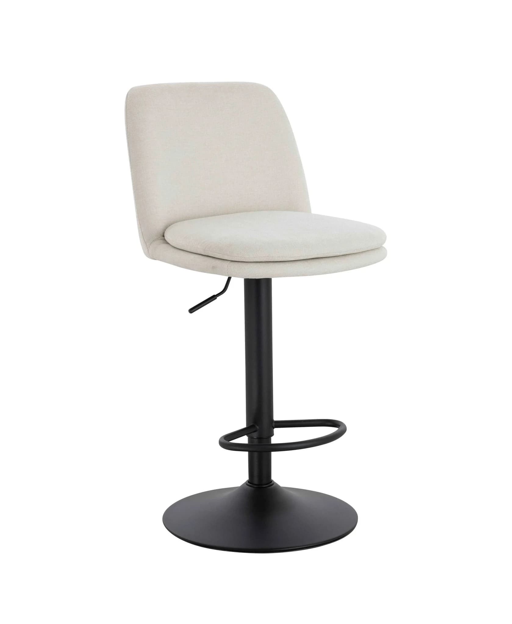 Maxwell Set of 2 Beige Textured Fabric Cushioned Bar Chairs - Seating, photo 7 of 8