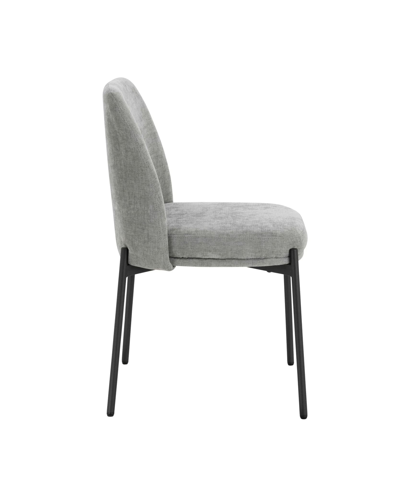 Maxwell Set of 2 Light Grey Textured Fabric Dining Chairs - Seating, photo 3 of 5