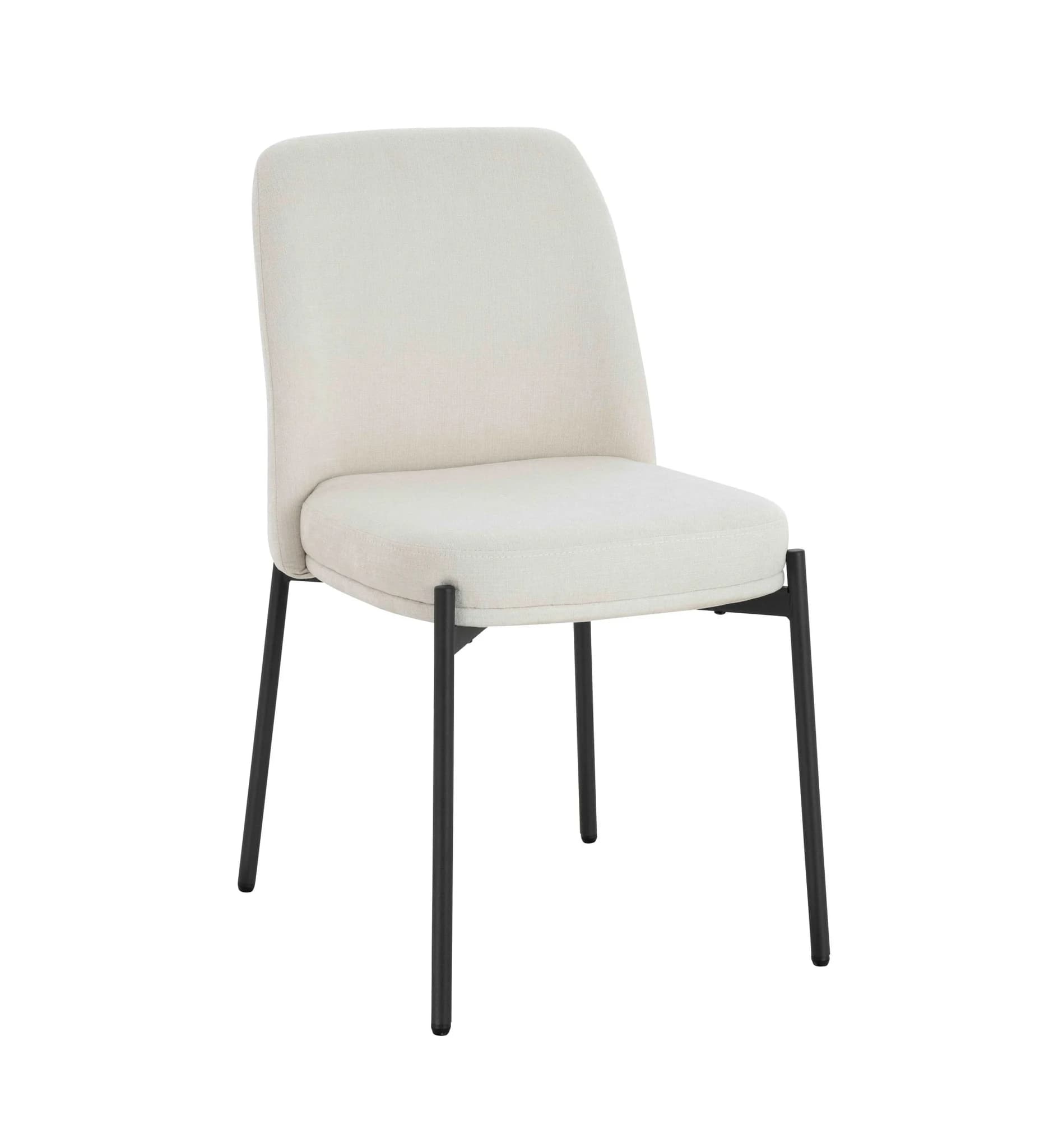 Maxwell Set of Two Light Beige Textured Fabric Dining Chairs - Seating, photo 4 of 5