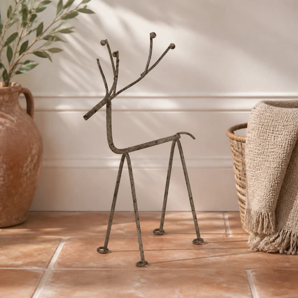 Rustic Metal Reindeer On Stand - Sculptures & ornaments, photo 1 of 3