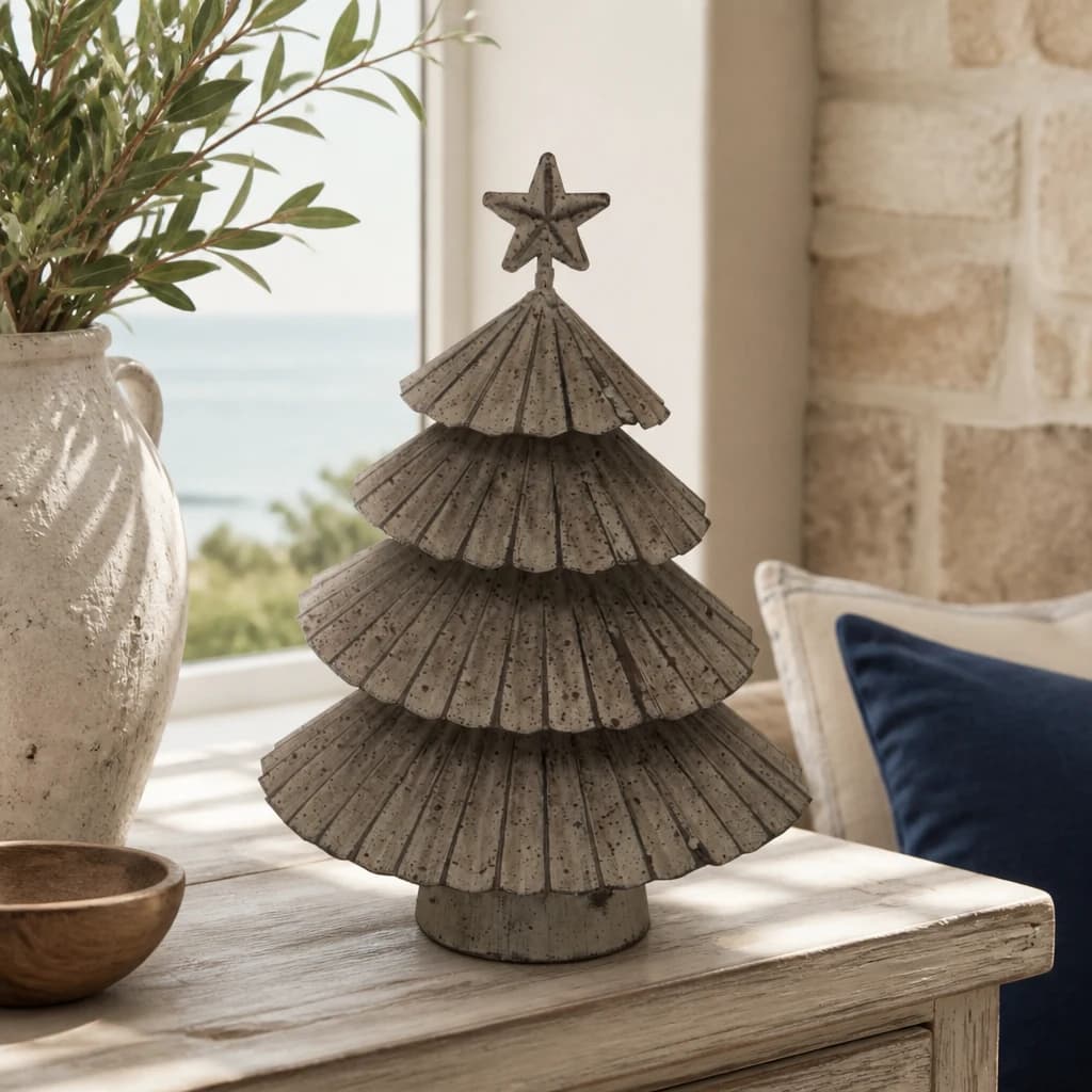 Rustic Metal Layered Tree With Star - Sculptures & ornaments, photo 1 of 3
