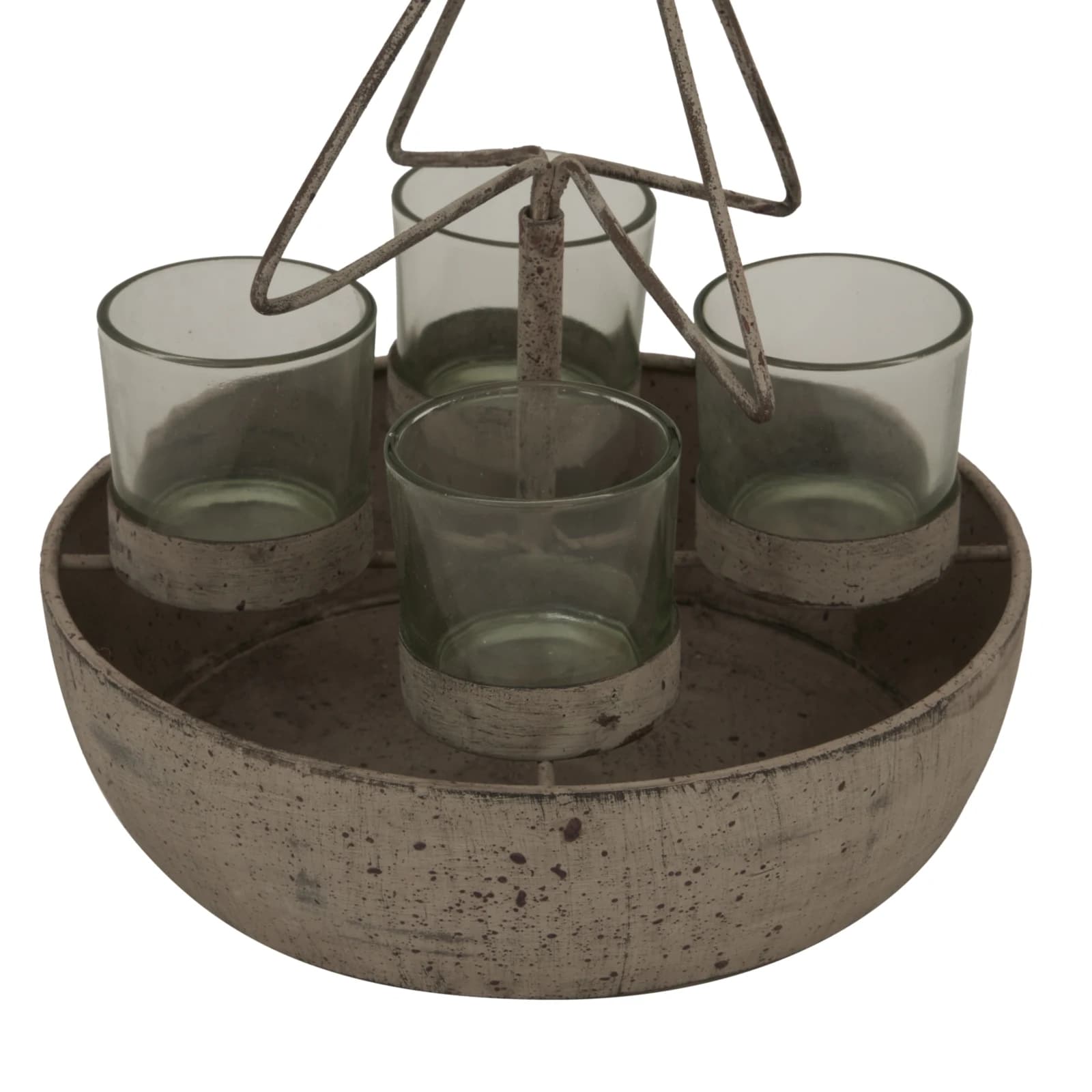 Rustic Outline Tree And Star With Four Glass Votives - Sculptures & ornaments, photo 3 of 4