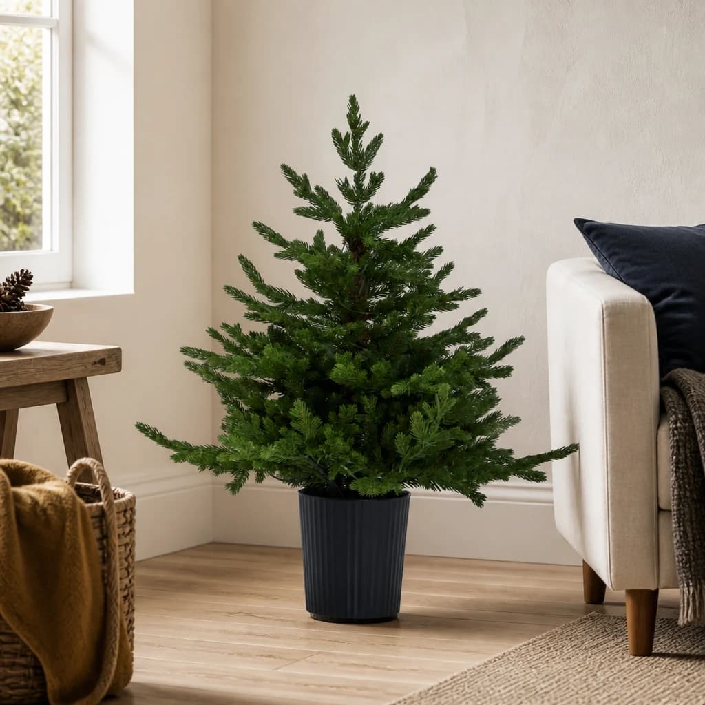 Green Forest Fir Pre-Lit Led 300L Christmas Tree In Pot - Artificial plants & flowers, photo 1 of 3