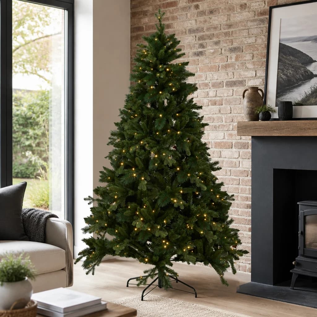 Green Forest Fir Pre-Lit 400L Led Christmas Tree - Artificial plants & flowers, photo 1 of 3