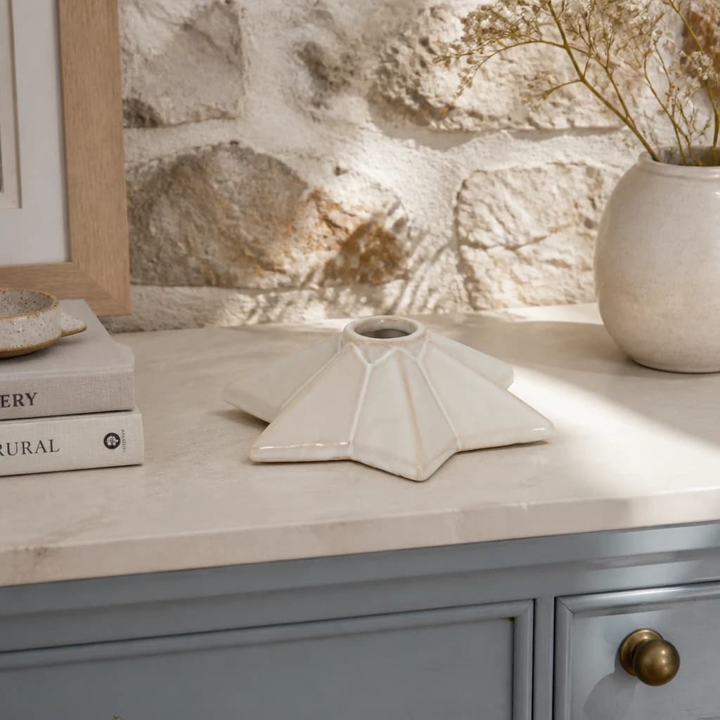 Alora Ceramic Angled Star Candle Holder - Candles, photo 1 of 5