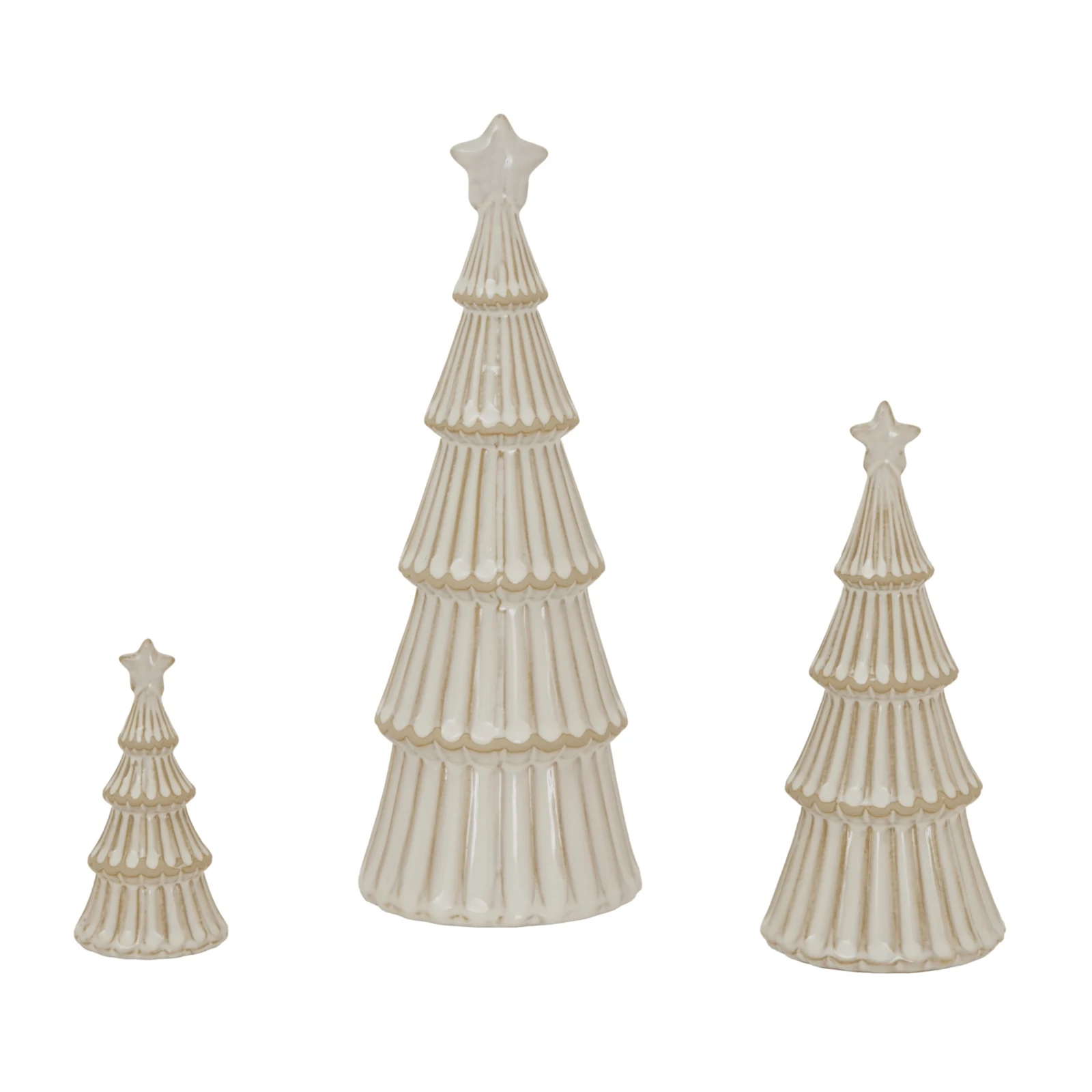 Medium Alora Ceramic Snowy Layered Tree With Star - Sculptures & ornaments, photo 3 of 4