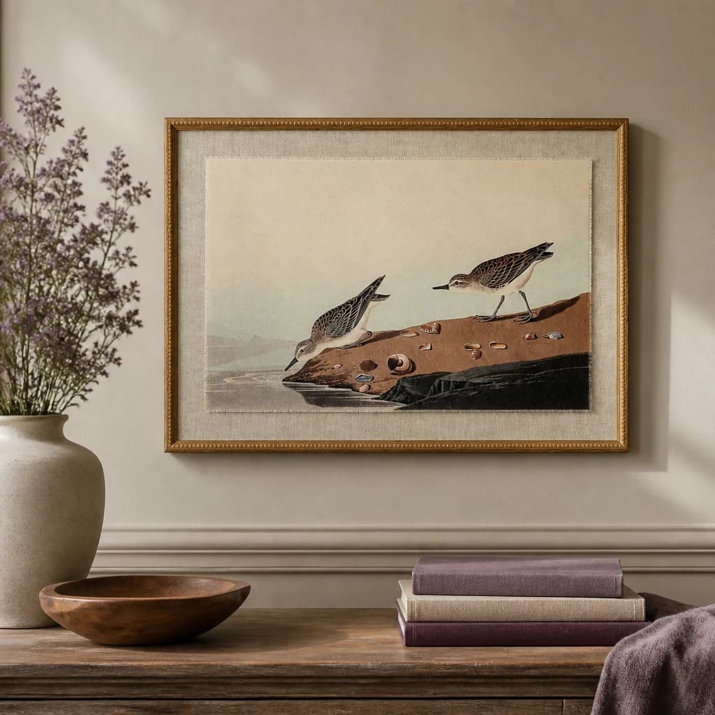 Flora & Fauna Collection Stints On Linen In Beaded Frame - Wall art & frames, photo 1 of 3