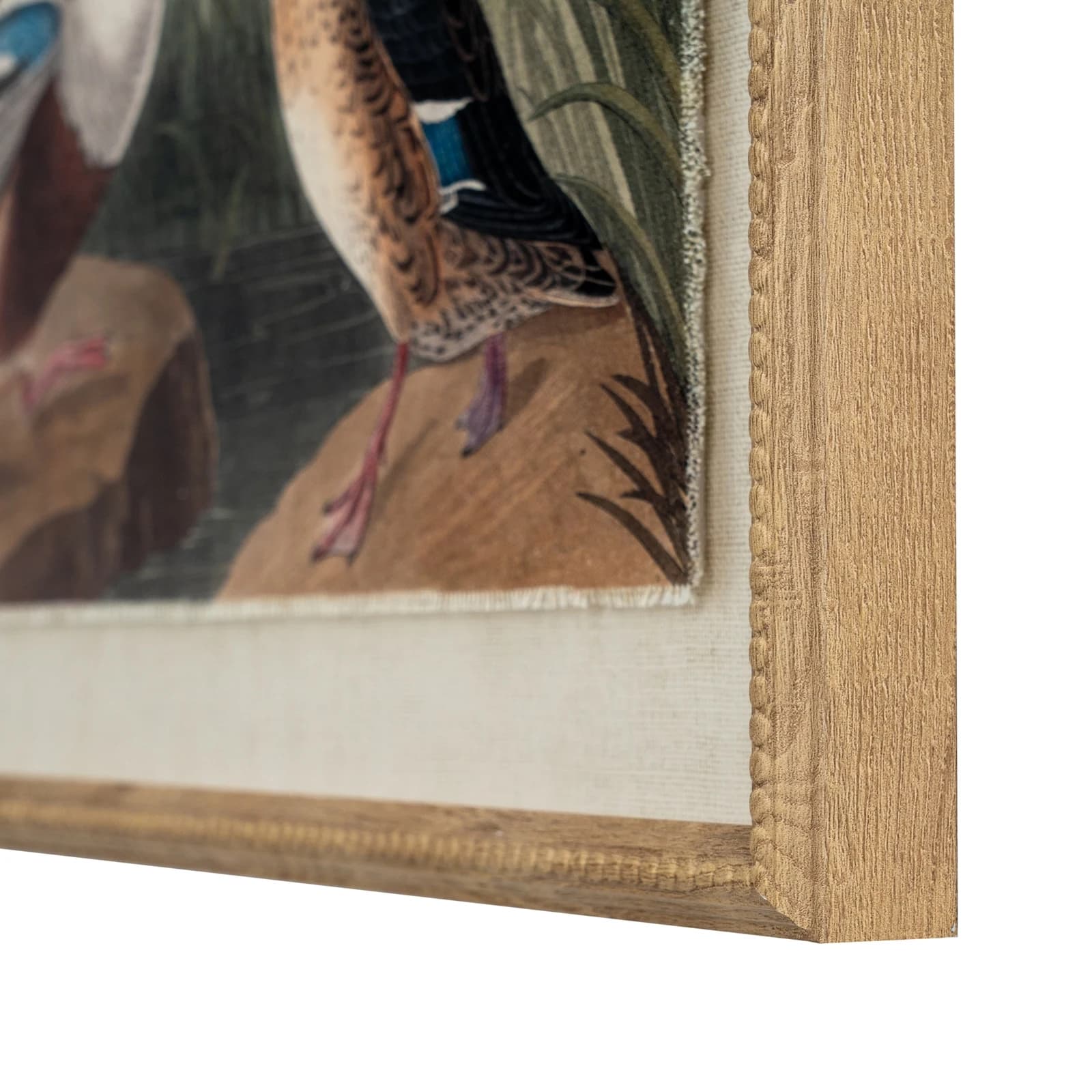 Flora & Fauna Collection Mallards On Linen In Beaded Frame - Wall art & frames, photo 3 of 3