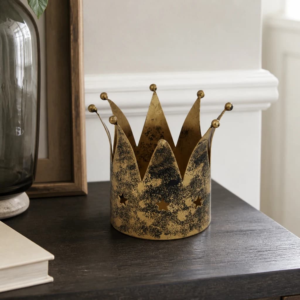 Antique Gold Crown Candle Holder - Candles, photo 1 of 3