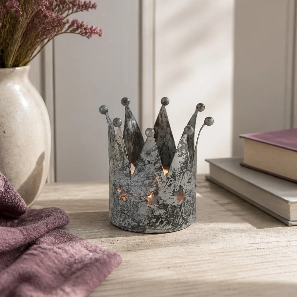 Antique Silver Crown Tealight Holder - Candles, photo 1 of 3