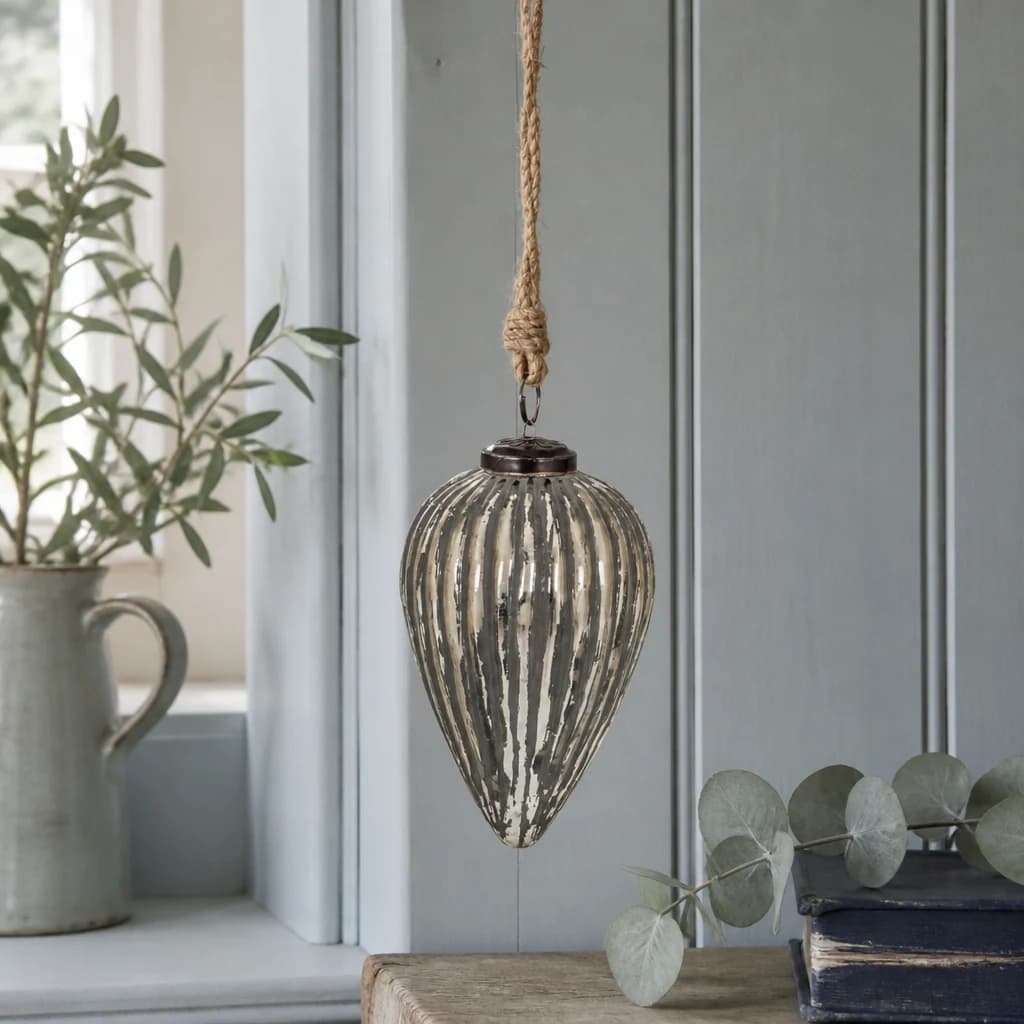 Grey Metallic Collection Large Cone Bauble - Sculptures & ornaments, photo 1 of 2