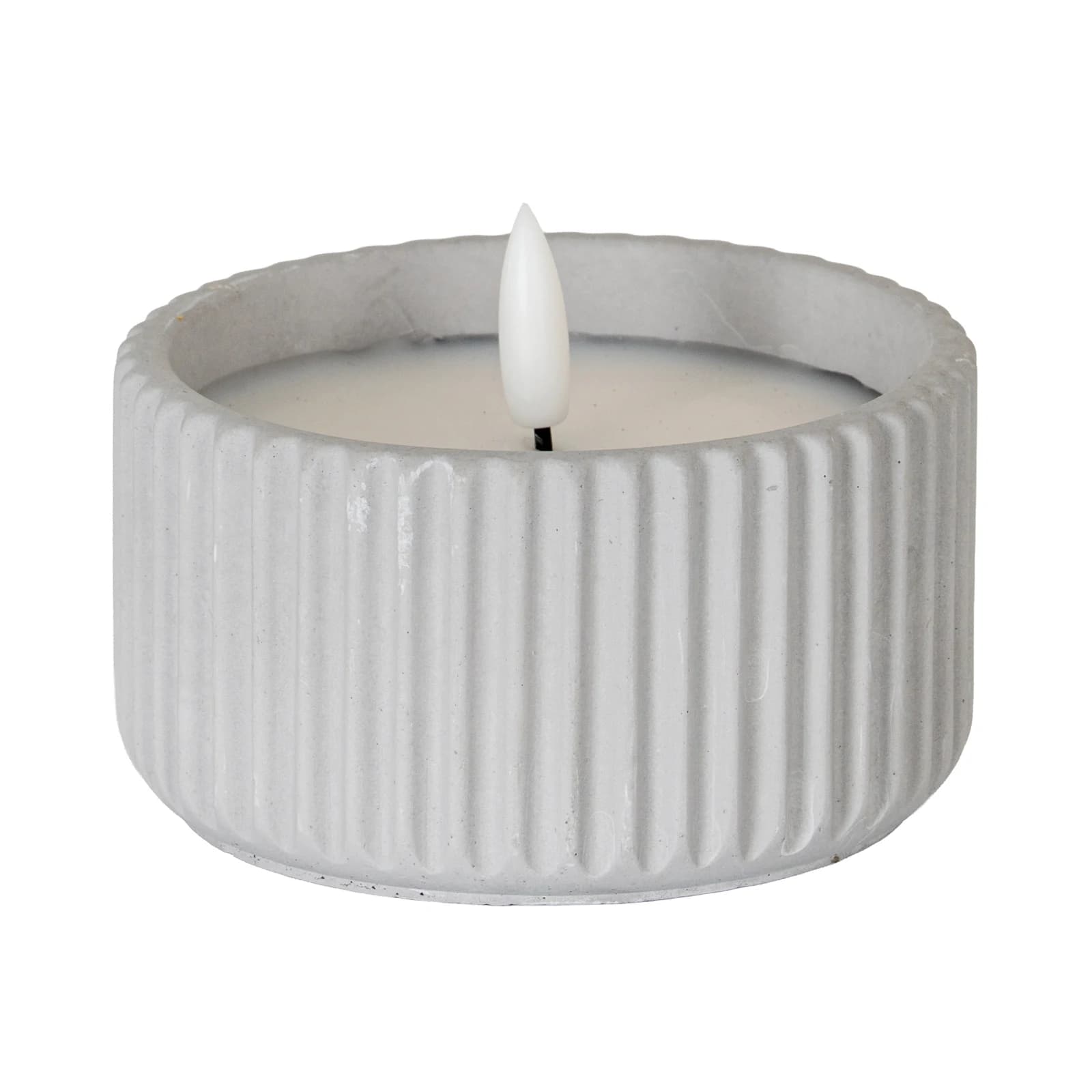 Luxe Collection Natural Glow Chalk Ribbed Small Led Candle - Candles, photo 2 of 5