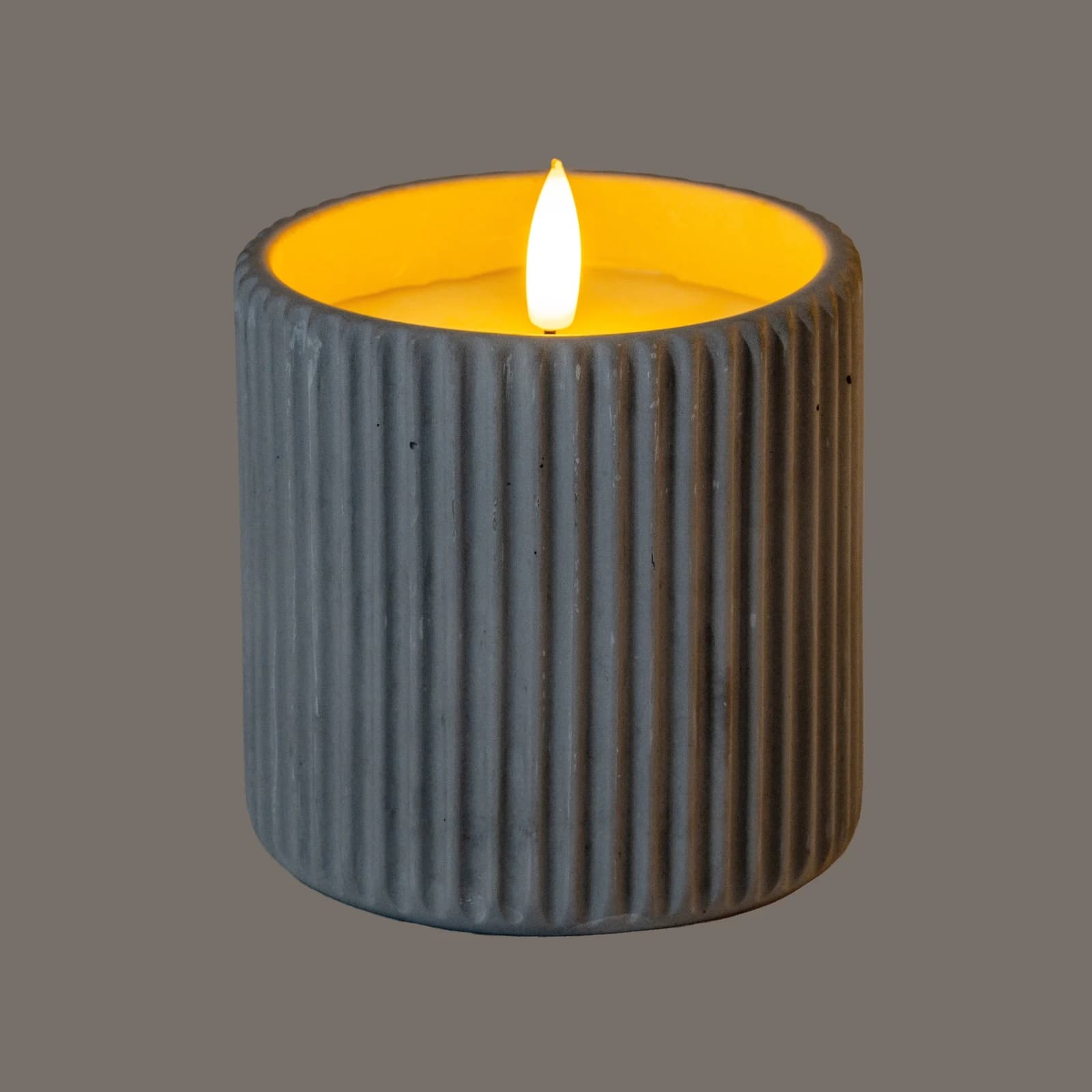 Luxe Collection Natural Glow Chalk Ribbed Large Led Candle - Candles, photo 2 of 4