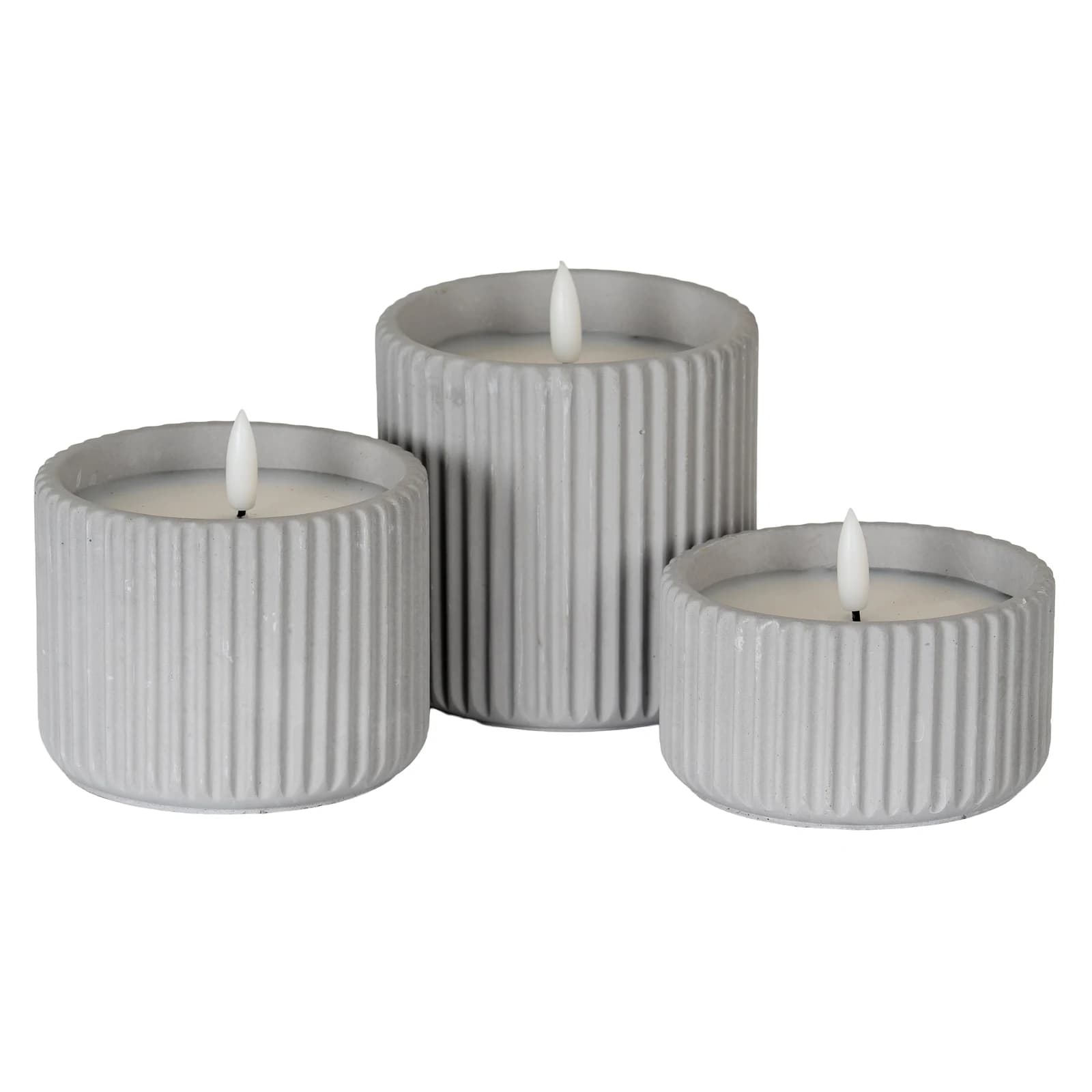 Luxe Collection Natural Glow Chalk Ribbed Large Led Candle - Candles, photo 3 of 4