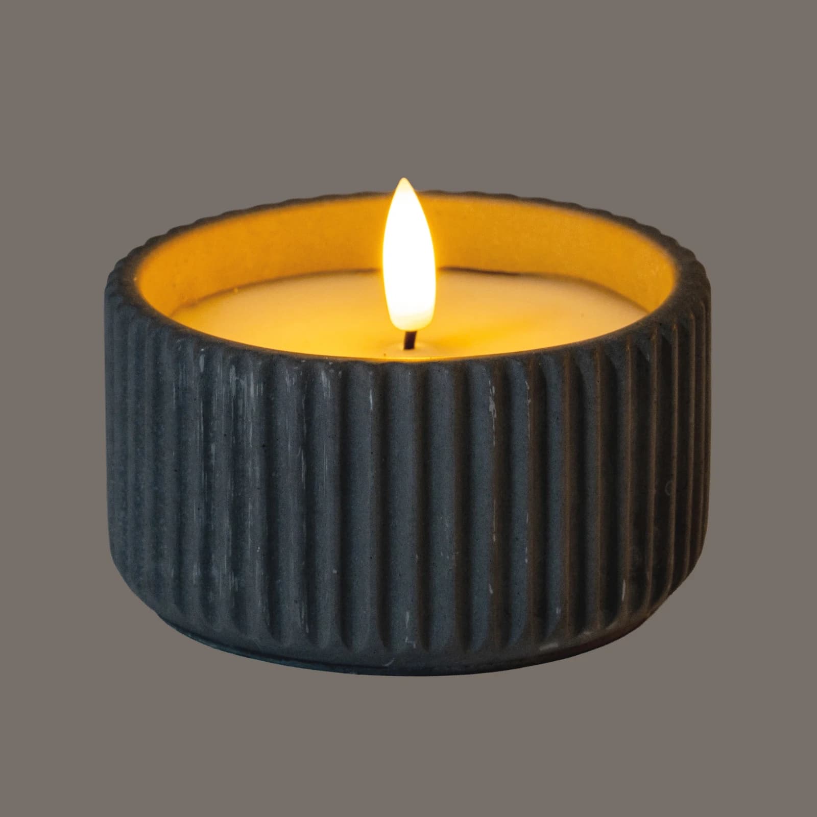 Luxe Collection Natural Glow Ribbed Small Led Candle - Candles, photo 3 of 6