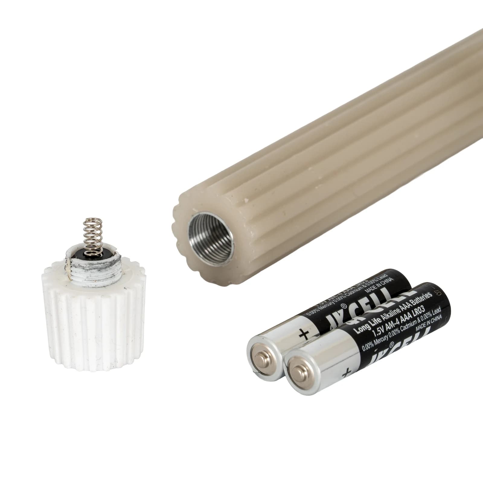 Luxe Collection Natural Glow Taupe Ribbed Taper Candles - Candles, photo 4 of 5
