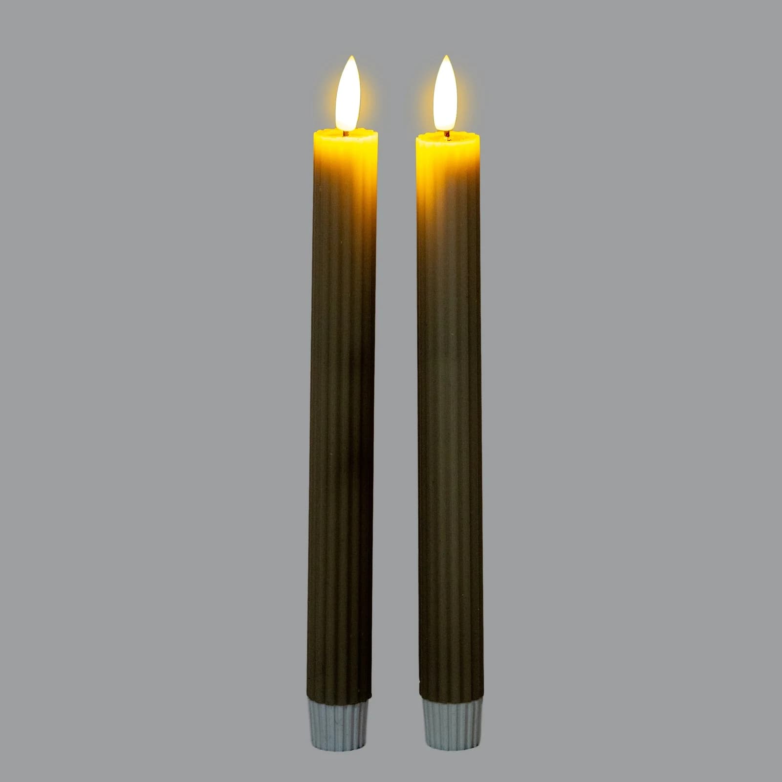Luxe Collection Natural Glow Sage Ribbed Taper Candles - Candles, photo 3 of 5