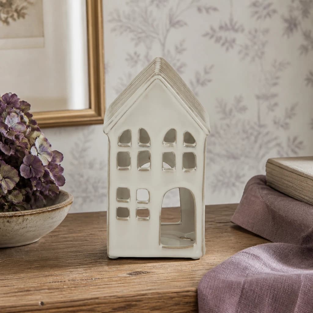 Large White Ceramic House Tea Light Holder - Sculptures & ornaments, photo 1 of 3
