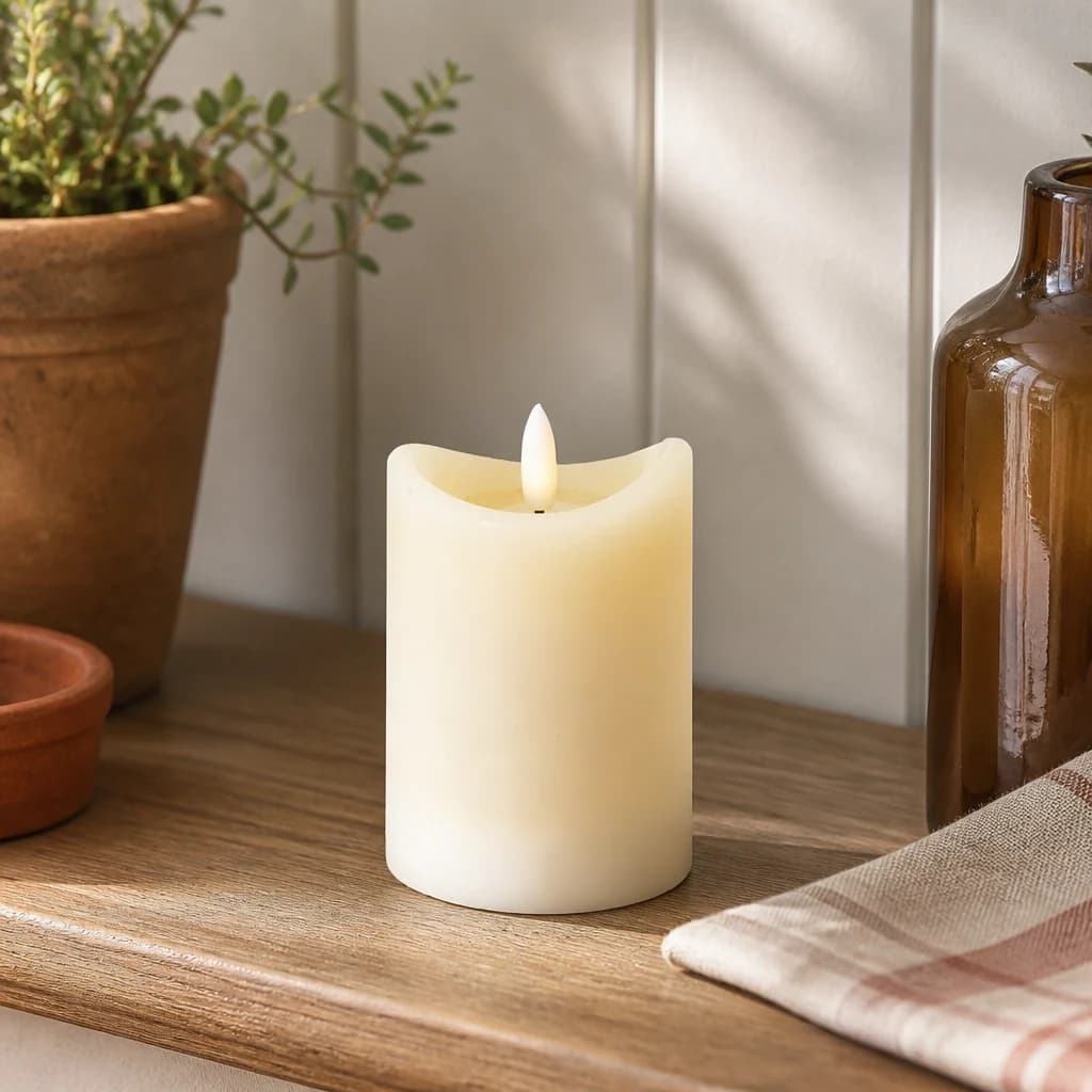 Luxe Collection Natural Glow 2.75x4 Cream Melted LED Candle - Candles, photo 1 of 4