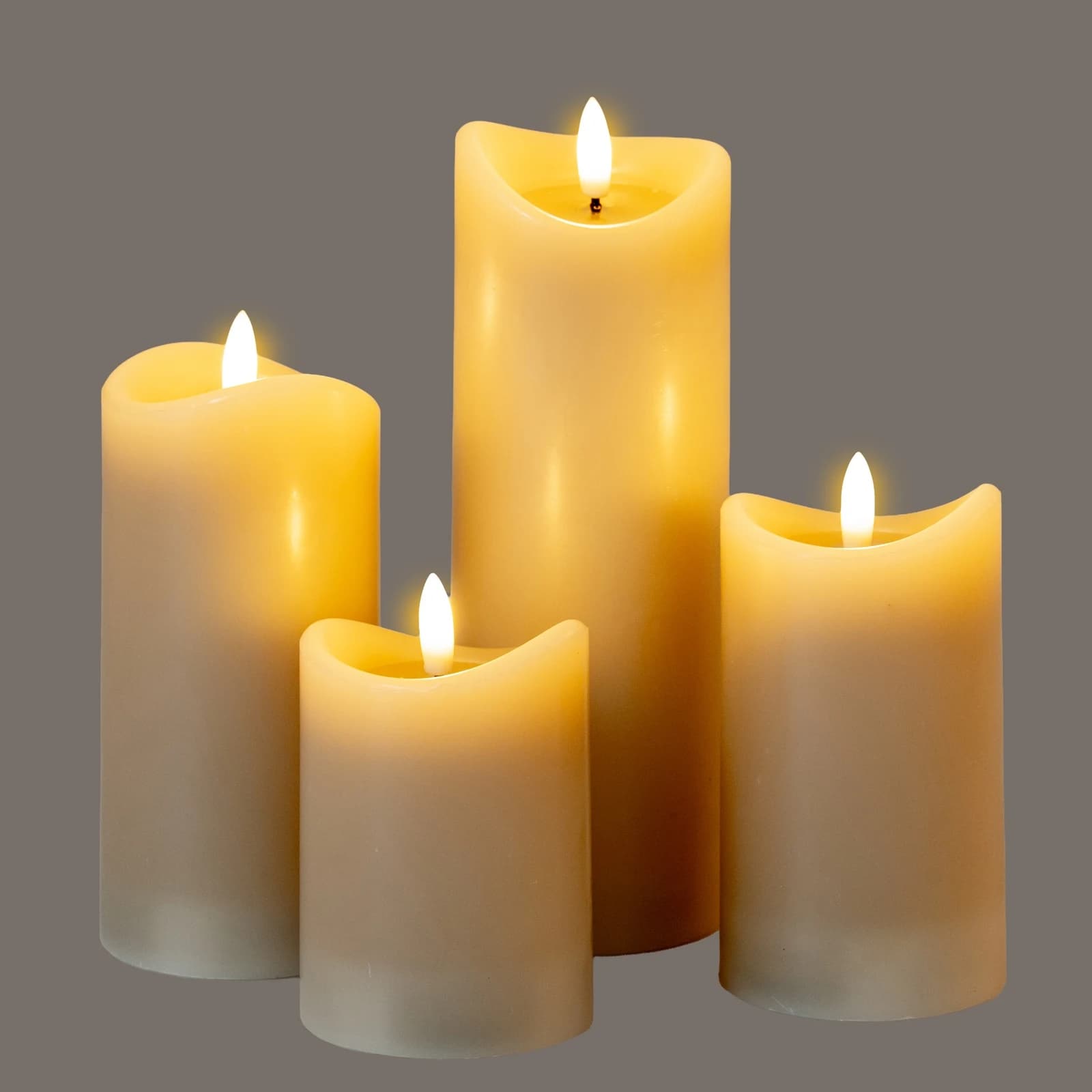 Luxe Collection Natural Glow 2.75x4 Taupe Melted LED Candle - Candles, photo 5 of 5