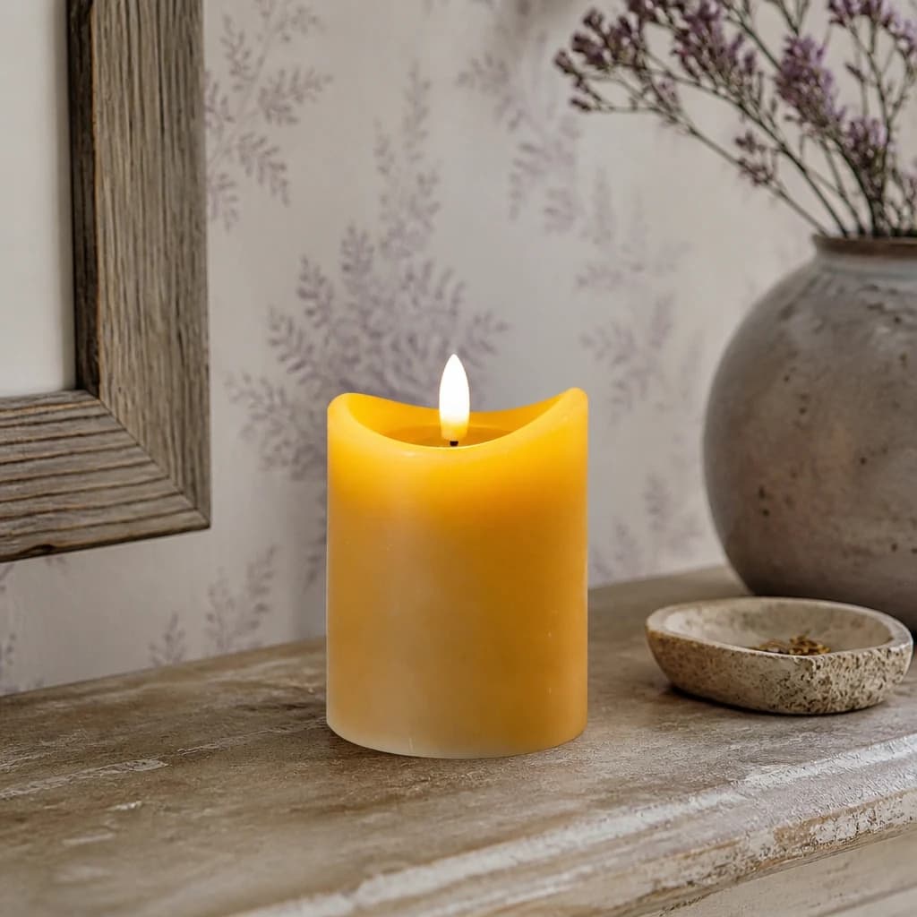 Luxe Collection Natural Glow 2.75x4 Taupe Melted LED Candle - Candles, photo 1 of 5