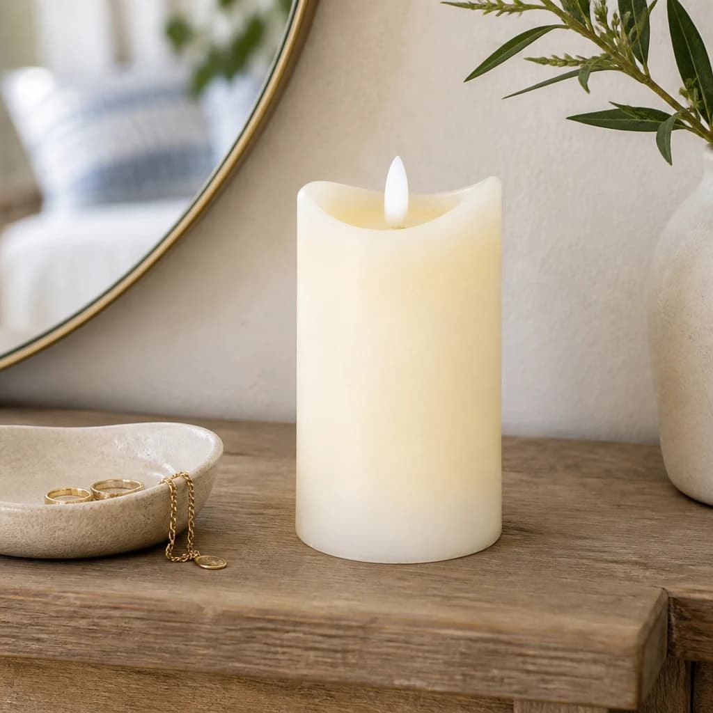 Luxe Collection Natural Glow 2.75x5 Cream Melted LED Candle - Candles, photo 1 of 4