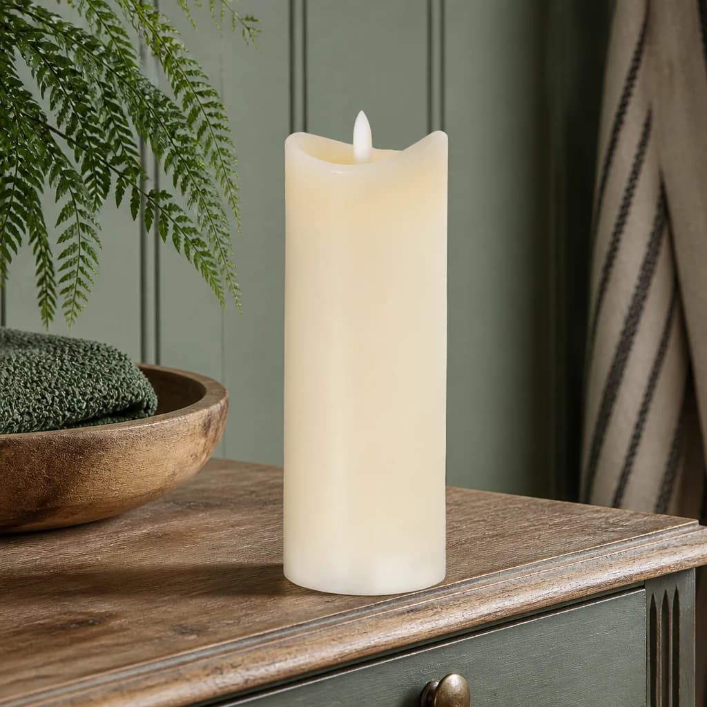 Luxe Collection Natural Glow 2.75x8 Cream Melted LED Candle - Candles, photo 1 of 4