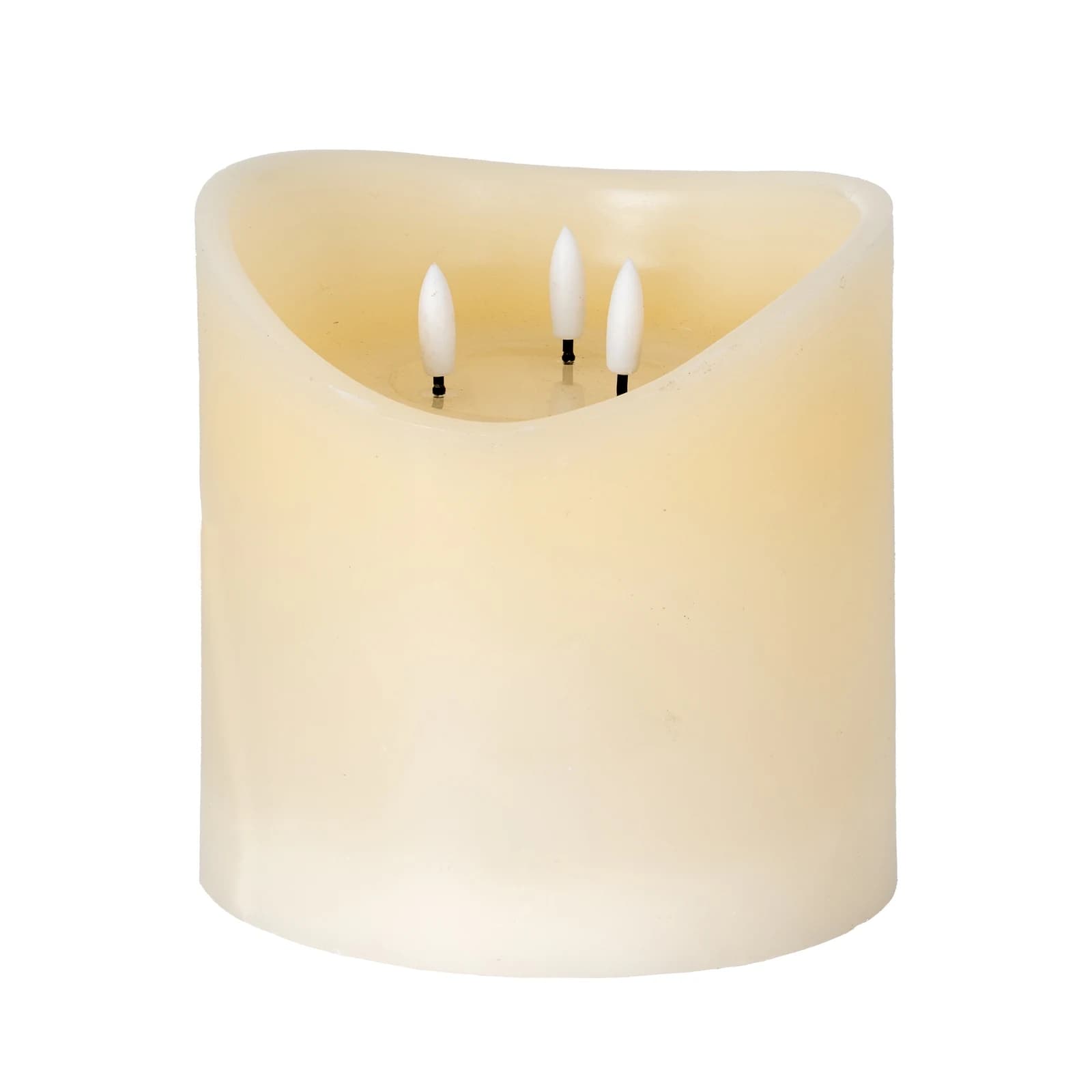 Luxe Collection Natural Glow 6x6 Cream Melted LED Candle - Candles, photo 2 of 3