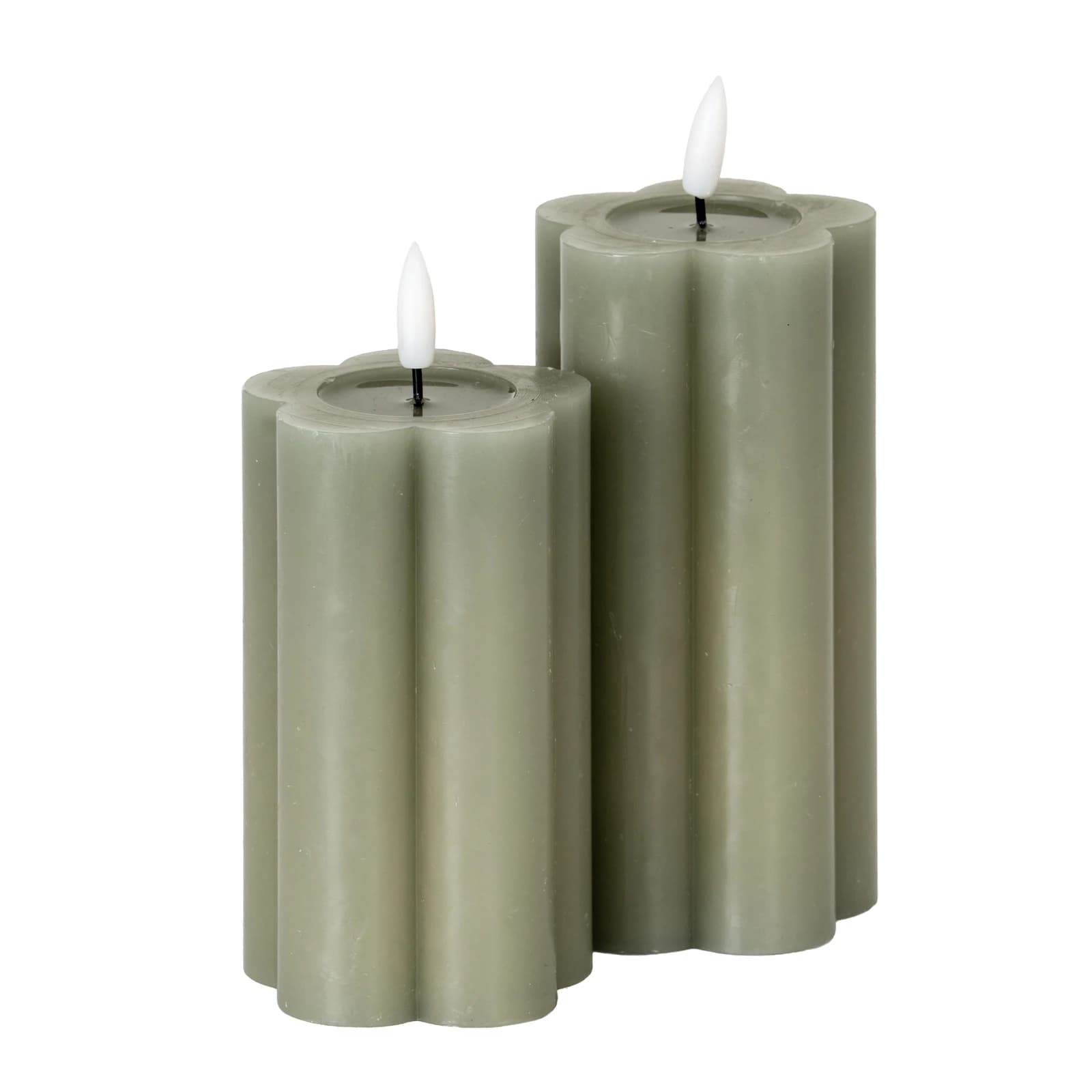 Luxe Collection Natural Glow 2.75x5 Grey Pillar LED Candle - Candles, photo 4 of 6
