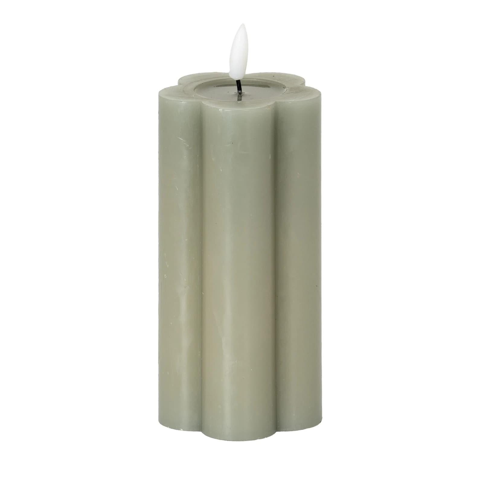 Luxe Collection Natural Glow 2.75x6 Grey Pillar LED Candle - Candles, photo 2 of 6