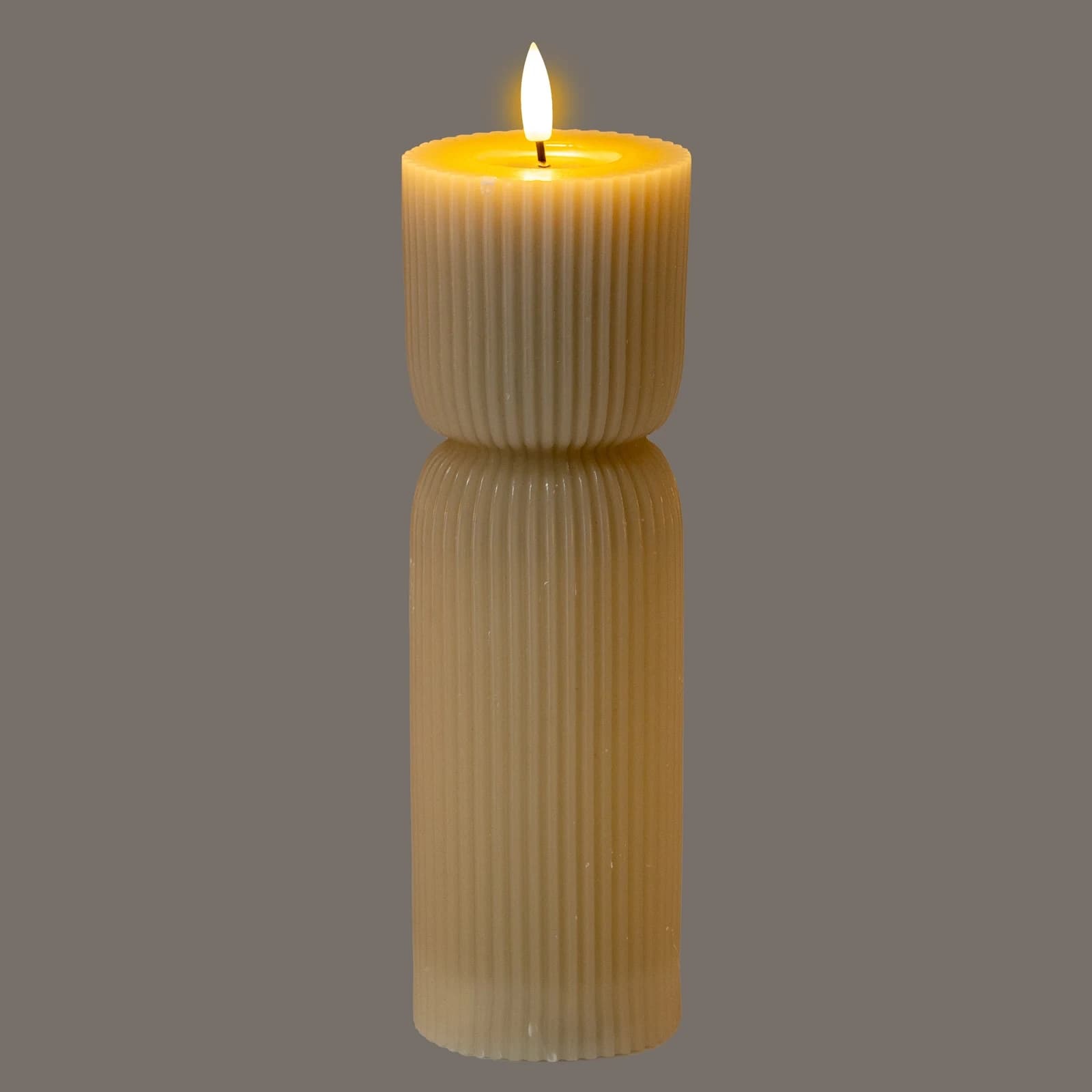 Luxe Collection Natural Glow 2.75x10 Stone Carved LED Candle - Candles, photo 3 of 5