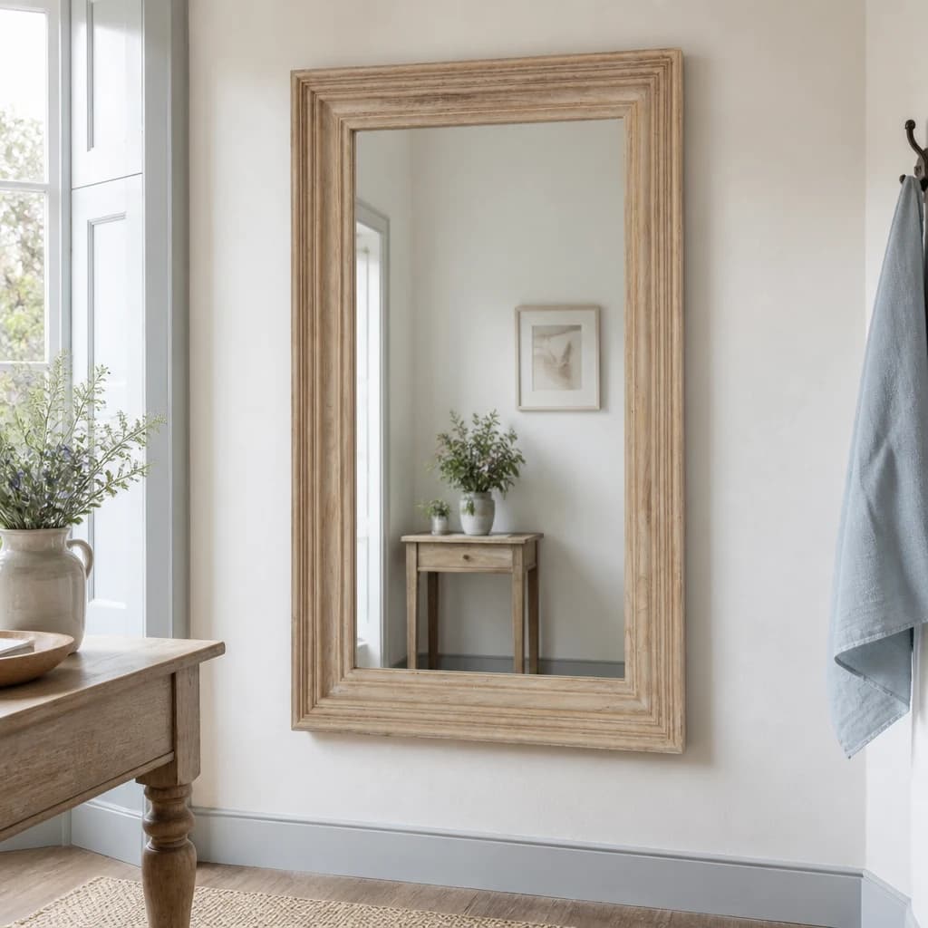 Washed Wood Medium Framed Mirror - Mirrors, photo 1 of 4