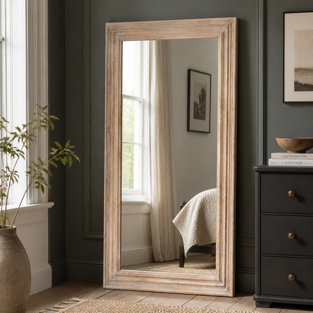 Washed Wood Framed Mirror
