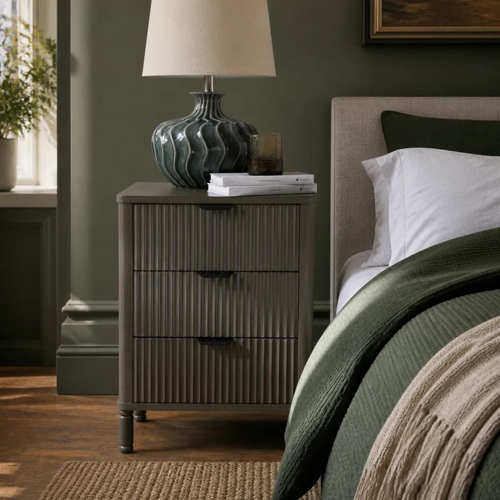 Reed Collection 3 Drawer Bedside Table - Bedside tables, photo 1 of 5