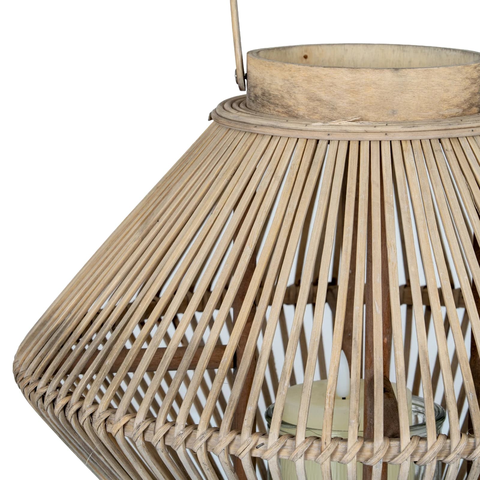 Cone Wicker Lantern With Glass Holder - Lanterns, photo 5 of 5