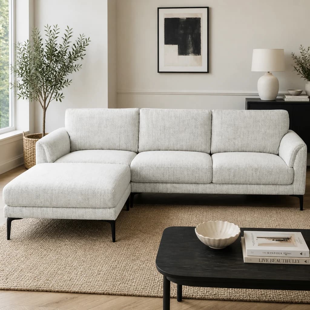 Zephra Three Seater Sofa With Footstool