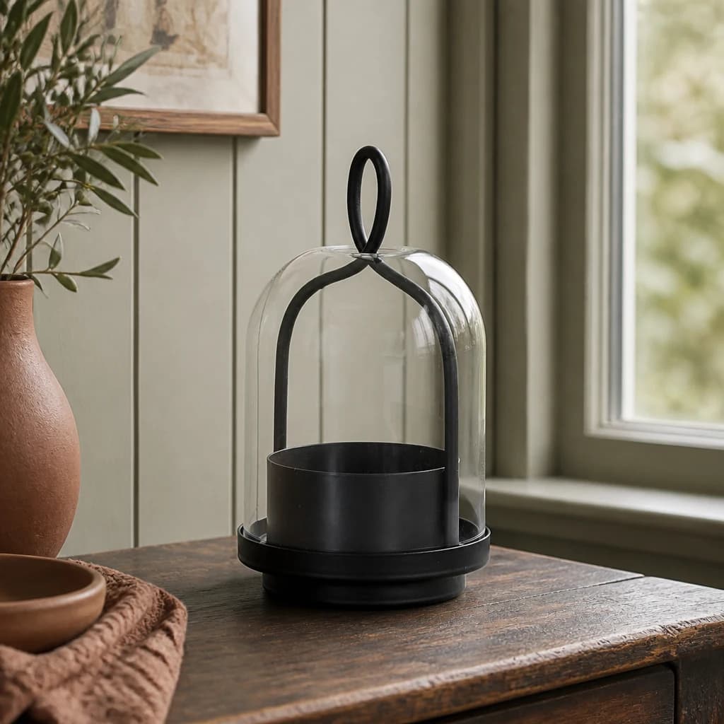 Nyx Large Candle Holder With Glass Cloche - Candles, photo 1 of 4