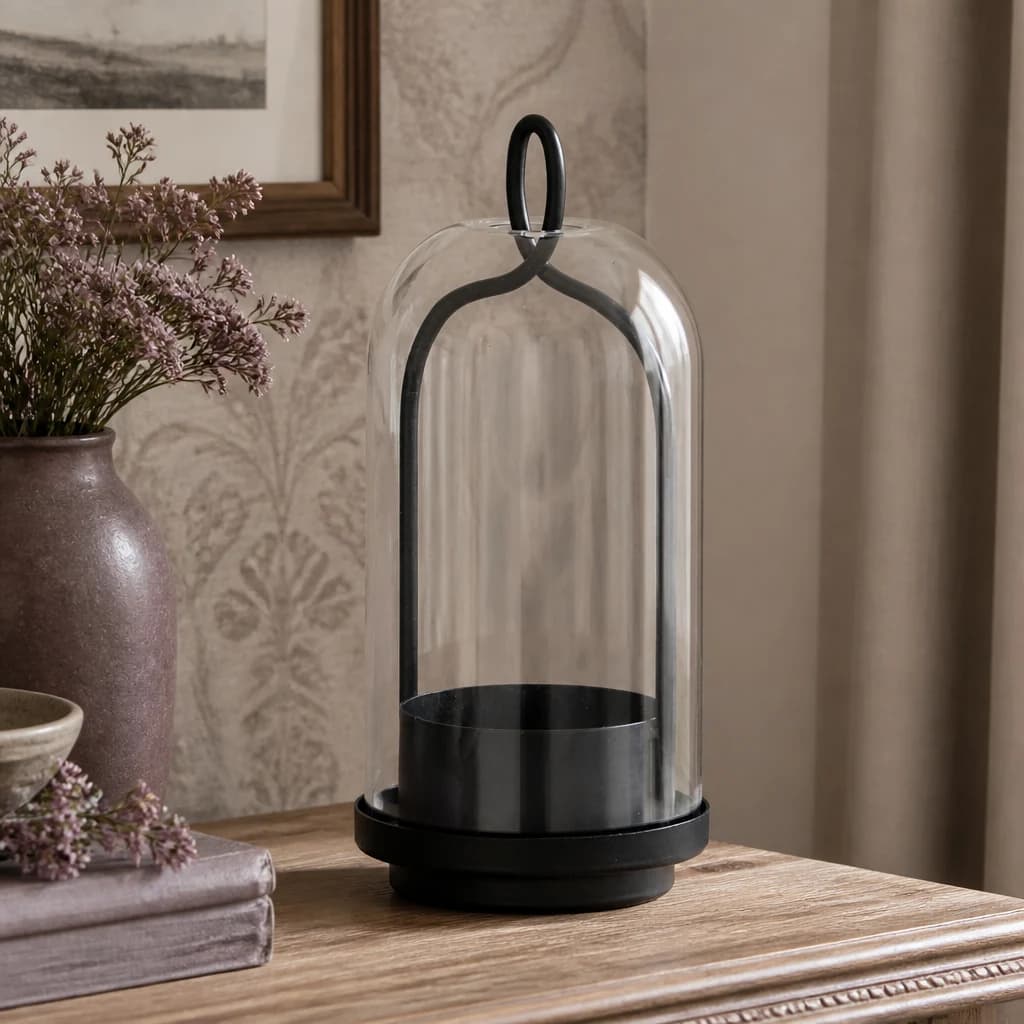 Nyx Medium Candle Holder With Glass Cloche - Candles, photo 1 of 4