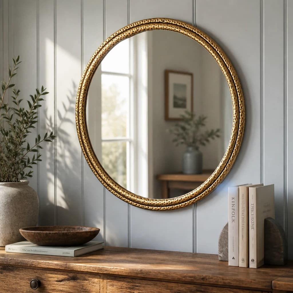 Nahla Small Mirror With Dimpled Frame