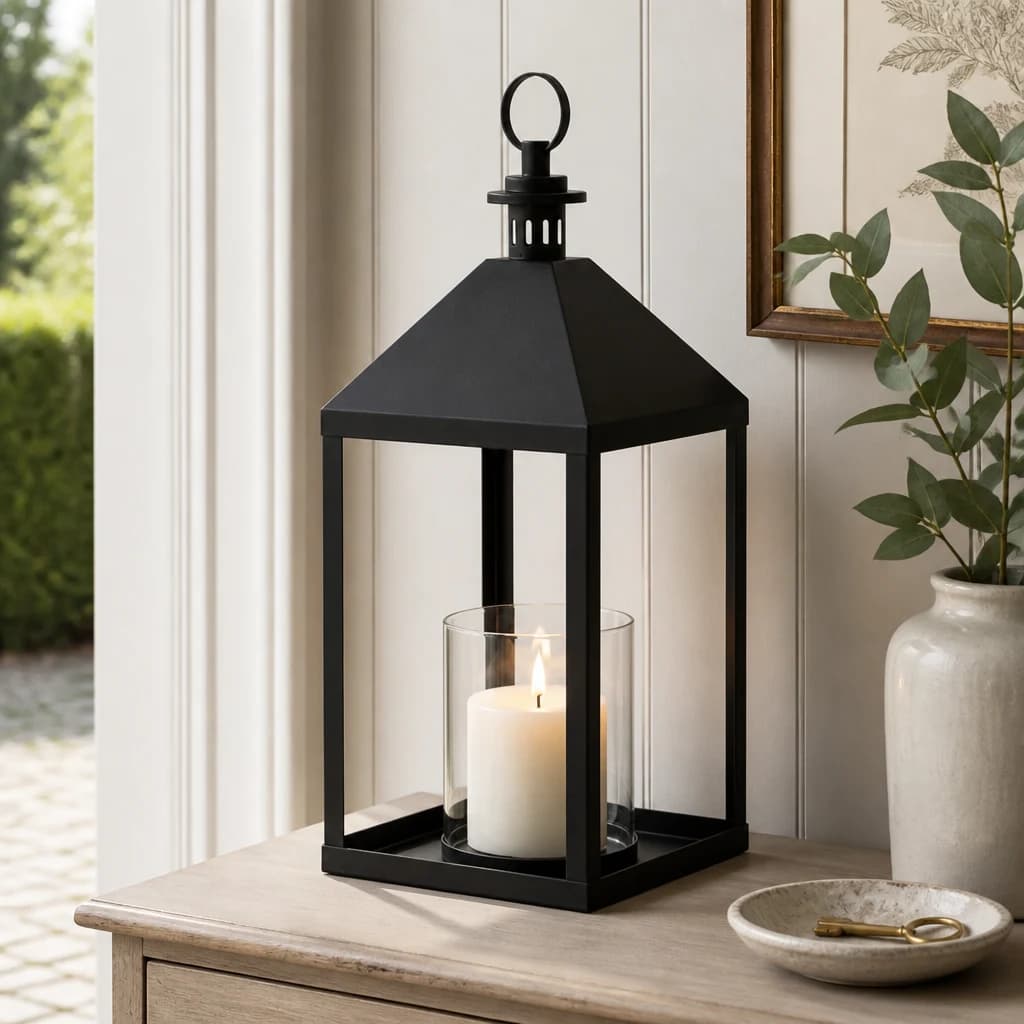 Astra Large Lantern With Glass Candle Holder - Lanterns, photo 1 of 5