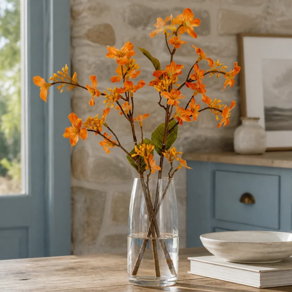 Orange Vernicia Fordii Spray — Pack of 5 - Artificial plants & flowers, photo 1 of 2